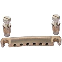 Guitar Tune-O-Matic Tailpiece Bridge Stop Bar with Clips for LP/Les Paul/SG/ES Guitars Aged/Relic Nickel