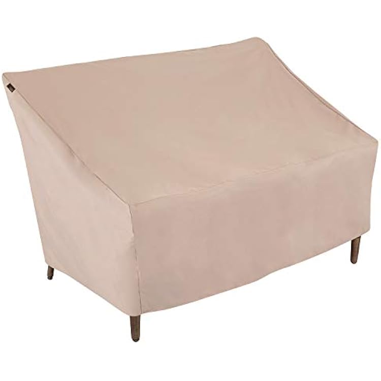 Modern Leisure Chalet Patio Loveseat Cover - Weather-Resistant Fabric - Outdoor Furniture Protection Perfect for Patio, Deck, and Porch - 57.5 L x 38 W x 38 H - Beige