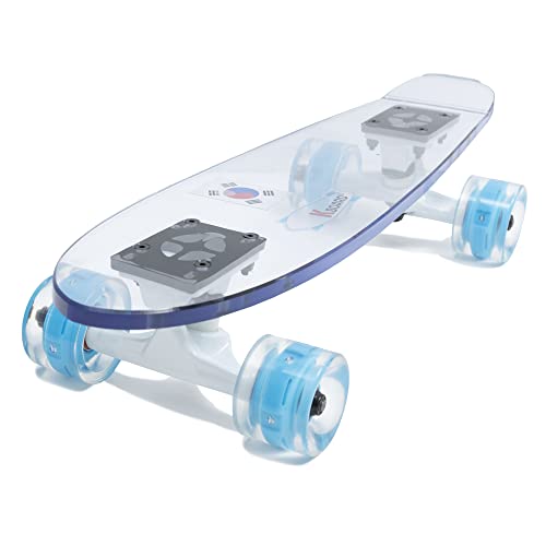 2 Pack Acrylic Clear Skateboard Bundle 31 Complete Pro Skateboards with Polycarbonate Deck, LED PU Wheels, ABEC-11 Bearings, Durable Trucks for Kids, Teens & Adults, Made in Korea
