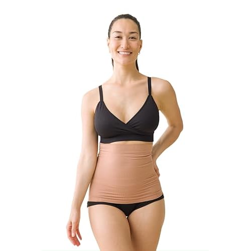 Ingrid & Isabel | Basics Afterband Postpartum Belly Band | Compression Wrap for Abdominal Support & Recovery Mocha | SM
