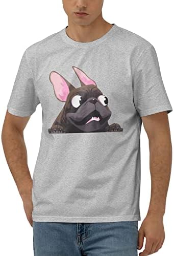 French Bulldogs Mens Short Sleeve T-Shirt Cotton Athletic Workout Casual Shirts Quick-Drying Tees Black