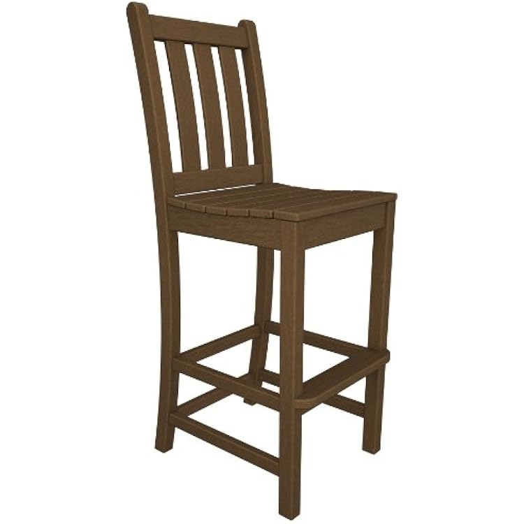 POLYWOOD Traditional Garden Bar Chair, White