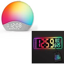 EASYERA 16.5" Large Digital Wall Clock with Remote Control, Sunrise Alarm Clock Sound Machine with Upgraded Backlit Buttons