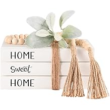 Linen Covered Decorative Books for Home Decor, Farmhouse Stack Books, Coffee Table Books Decor for Living Room,Hardcover Faux Books for Decoration,Shelf Display Books Decor Accent,Home|Sweet|Home
