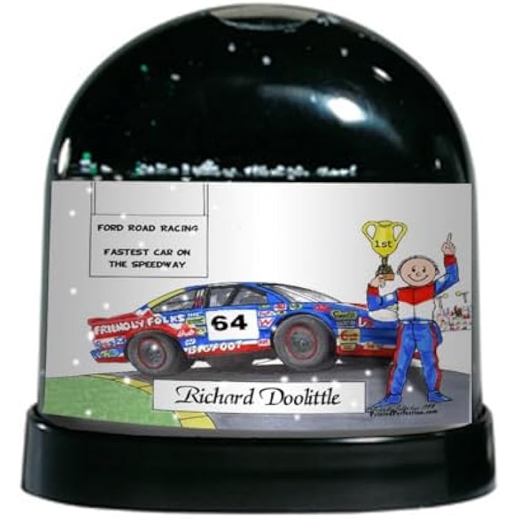 Personalized Race Car Driver, Stock - Male Snow Globe Gift