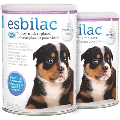 PetAg Esbilac Puppy Milk Replacer Powder - 12 oz, Pack of 2 - Powdered Puppy Formula with Prebiotics, Probiotics & Vitamins for Puppies Newborn to Six Weeks Old - Easy to Digest