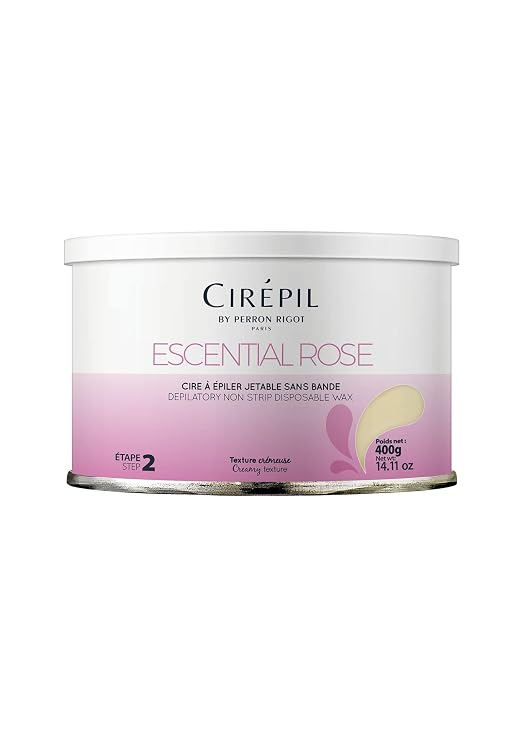 Cirepil - Escential Rose - 400g  14.11 oz Hard Wax Tin - Creamy Stripless Wax for Sensitive Areas - Effective on Short & Shaved Hair - Professional Body & Bikini Depilatory Refill