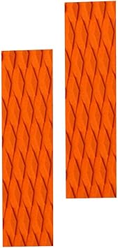 misppro 2 Pieces EVA Traction Anti-Skid Grip Mat Pad with Adhesive for Boat Decks Kayaks Surfboards Standup Paddle Boards Skimboards Longboards Orange 35x10cm