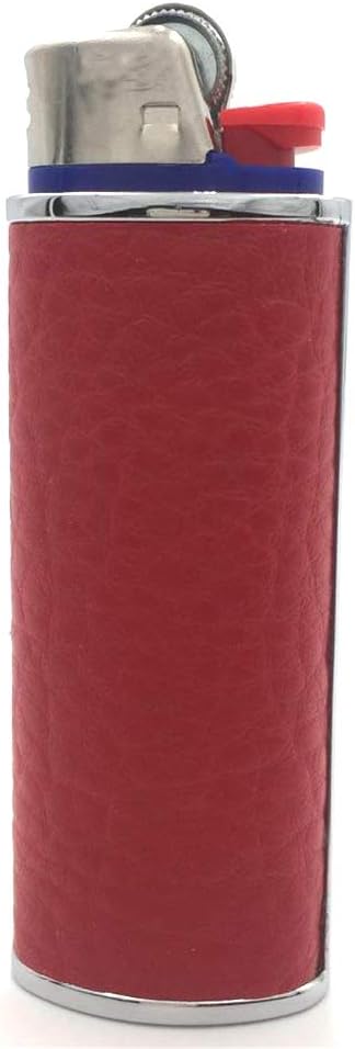 Metal Black Leather Lighter Case Cover Holder for BIC Full Size Lighter Type J6
