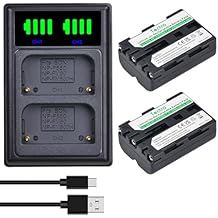 Tectra 2 Pack NP-FM500H NPFM500H Battery and LED Dual Charger for Sony Alpha SLT A58 A57 A65 A77 A99 A77V A77II A350 A450 A500 A550 A700 A850 A900 Alpha a99 II CLM-V55 DSLR Camera