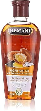 Hemani Argan Oil 200ml Zayt Arghan, Shemen Argan - Natural Hair Care Oil with Black Seed & Coconut Oil - Promotes Shine, Strength & Hair Growth - Moisturizes & Nourishes for Healthy Hair and Scalp