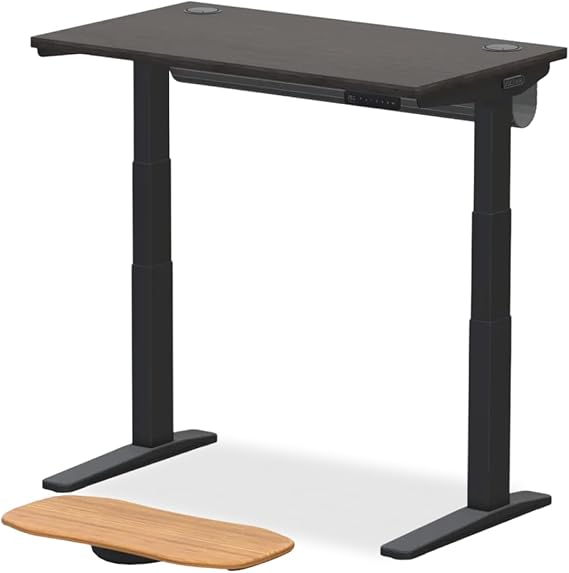 UPLIFT DESK V3 2-Leg Ash Gray Laminate Wood Standing Desk Adjustable Height, Advanced 1-Touch Memory Keypad, Under Desk Cable Management, Wire Grommets & Rocker Board Black-Frame, 42 x 30 inch