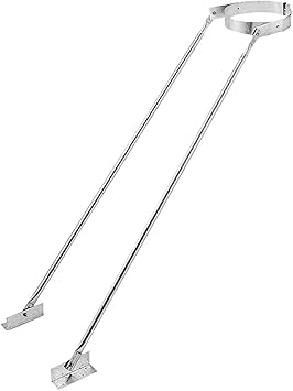 DuraVent 6DP XRB DuraPlus 6 inches Extended Roof Bracket Supports Chimney Stove Pipe for Stability, Mounting Brackets, Adjustable Legs, Metallic
