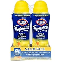 Clorox Fraganzia Laundry Scent Booster Crystals, In-Wash Fragrance Beads for Fresh-Smelling Clothes & Linens, Safe for All Fabrics & Colors, Citrus Blossom Scent, 18 Oz, 2 Pack