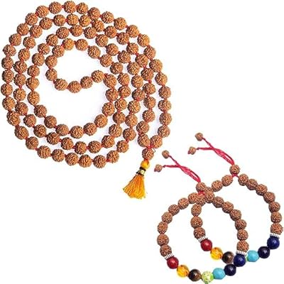 Wonder Care Authentic Rudraksha Mala | 5face Genuine Himalayan Rudraksha bracelet | Rudraksha Bead| Beaded Bracelets for Men | Pendant Necklace with Bead Bracelets