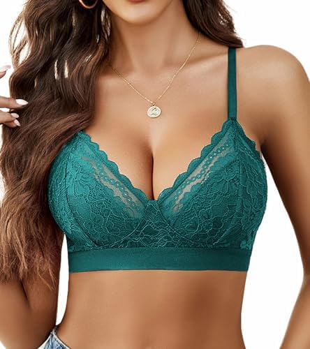Avidlove Bralettes for Womens Lace Racerback Bras Wireless Unlined Bralette Comfy Bra Sexy Lingerie Tops