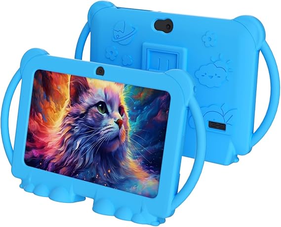NOVOJOY 7 Inch Kids Tablet for Kids Android Toddler Tablets Children Tablet for Girls Boys with Protective Cover 32GB4GB WiFi Bluetooth Dual Camera Educationl Games Parental Control Kids Software.