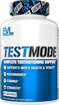 Evlution Nutrition TestMode - Complete Testosterone Support - Testosterone Supplement for Men - Supports Mens Health & Vitality - Performance, Stamina & Strength - 50 Servings - 100 Veggie Capsules