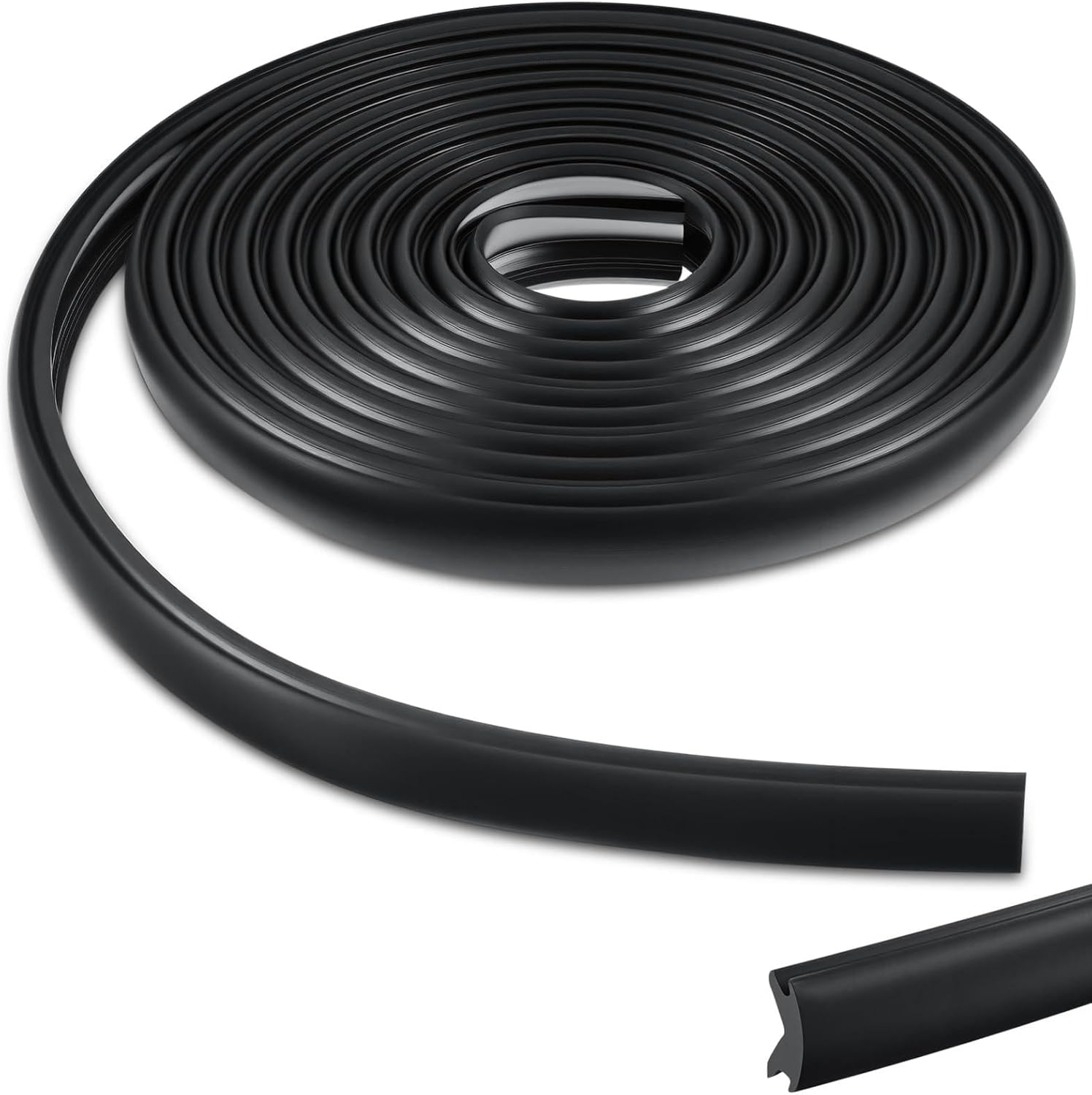 50. 85 Feet Boat Rub Rail Flexible Rub Rail Vinyl Insert for Boats, Black Bumpers 34 x 38 Inches