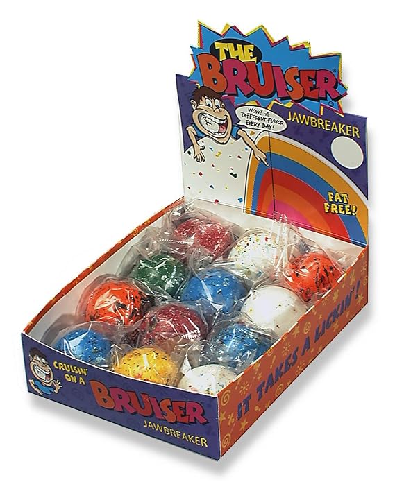 Sconza Mega-Bruiser JawBreaker | Giant Kosher Jawbreaker in Assorted Colors | Pack of 12 Mega Bruiser (2" 1/4 Each)