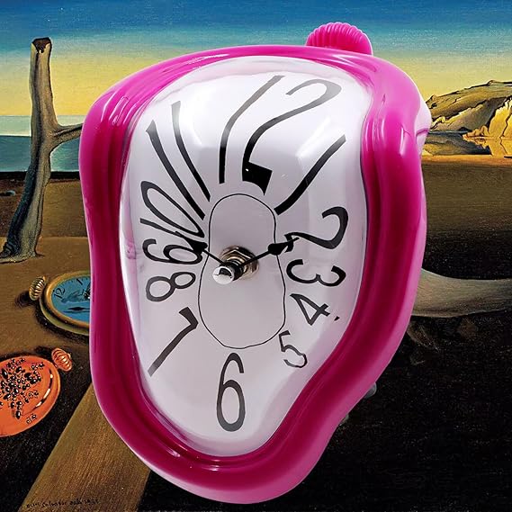 Melting Clock, Salvador Dali Watch Melted Clock for Decorative Home Office Shelf Desk Table Funny Creative Gift, Rome Purple