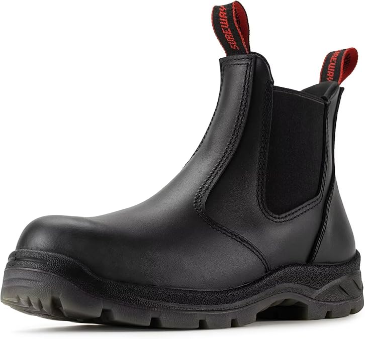 SUREWAY Men's Slip On Work Boots for Men,Upgraded Slip/Water Resistant,Electric Hazard,Fire Station Mechanic Work Boots/Shoes