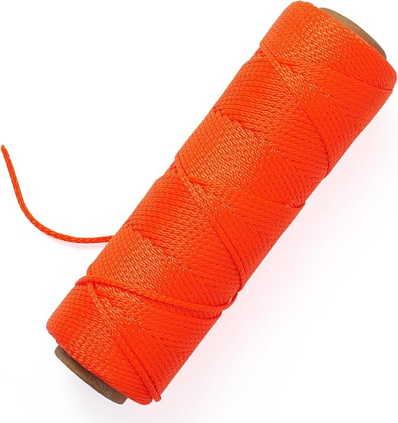 Mason Line Nylon String Line, 250Ft #18 Braided Twine String for Gardening, Garden Tomato String Twine, Premium Construction String Line Level for Masonry Tools, Outdoor Kite String