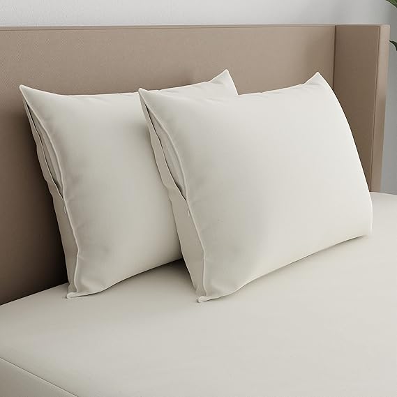 AllerEase Organically Grown Soft Cotton Allergy Defense Zippered Pillow Protector- King - 2 Pack