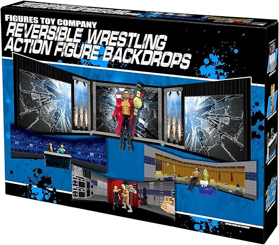 Reversible Wrestling Action Figure Backdrop Dioramas For WWE & AEW Wrestling Action Figures