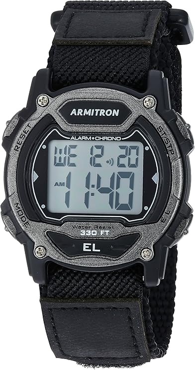 Armitron Sport Unisex Digital Chronograph Nylon Strap Watch, 45-7004